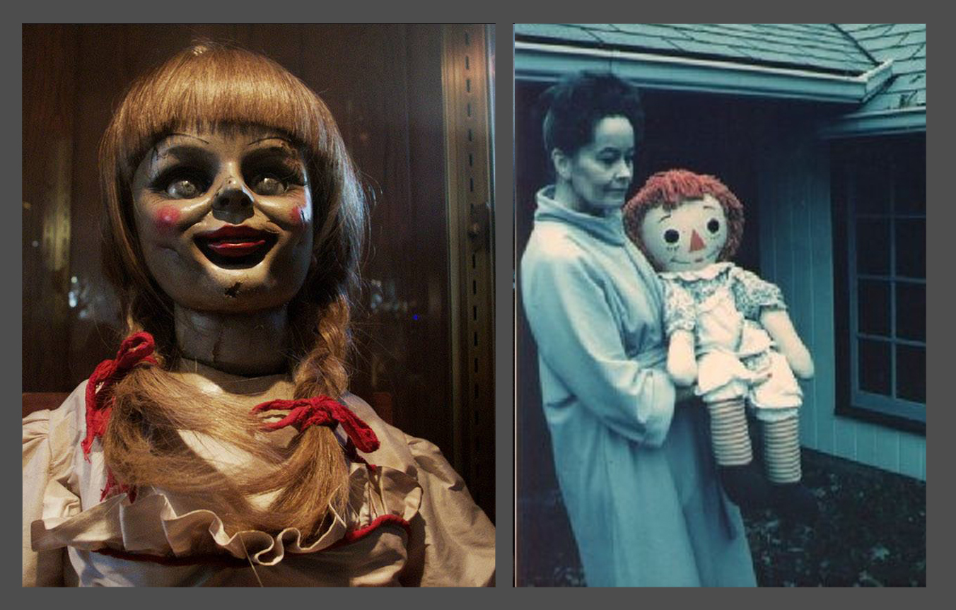 A boneca Annabelle do prólogo do filme e a verdadeira boneca nos braços de ...
