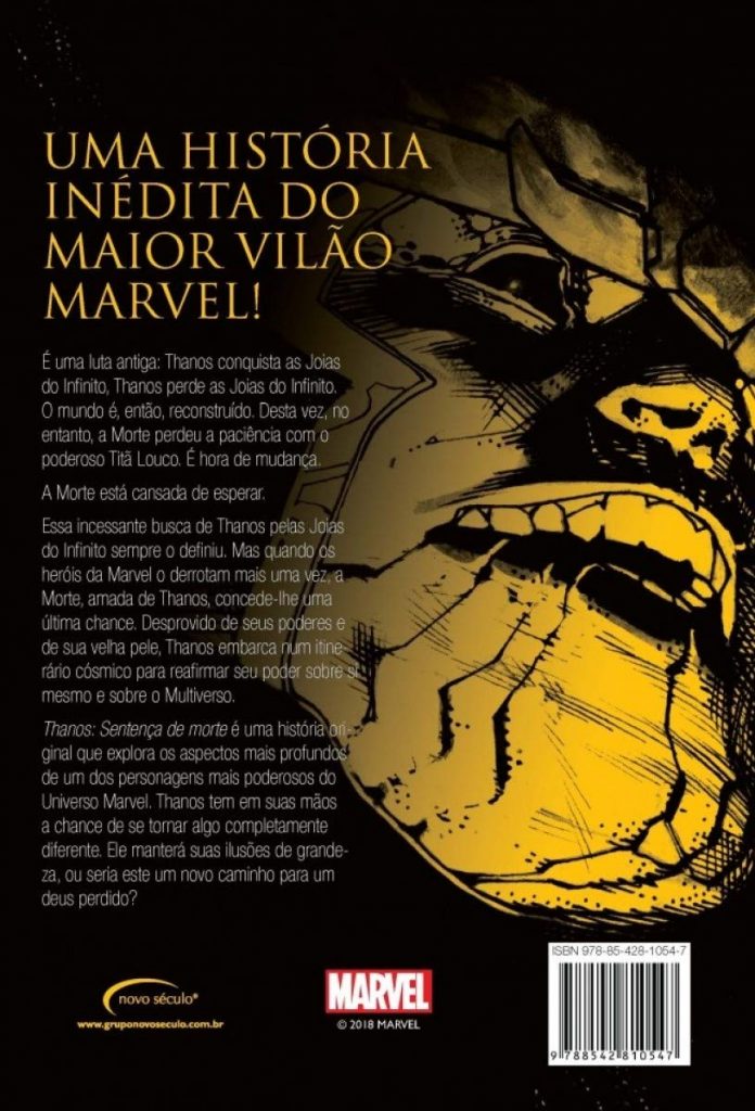 detalhe da capa do livro Thanos Sentença de Morte